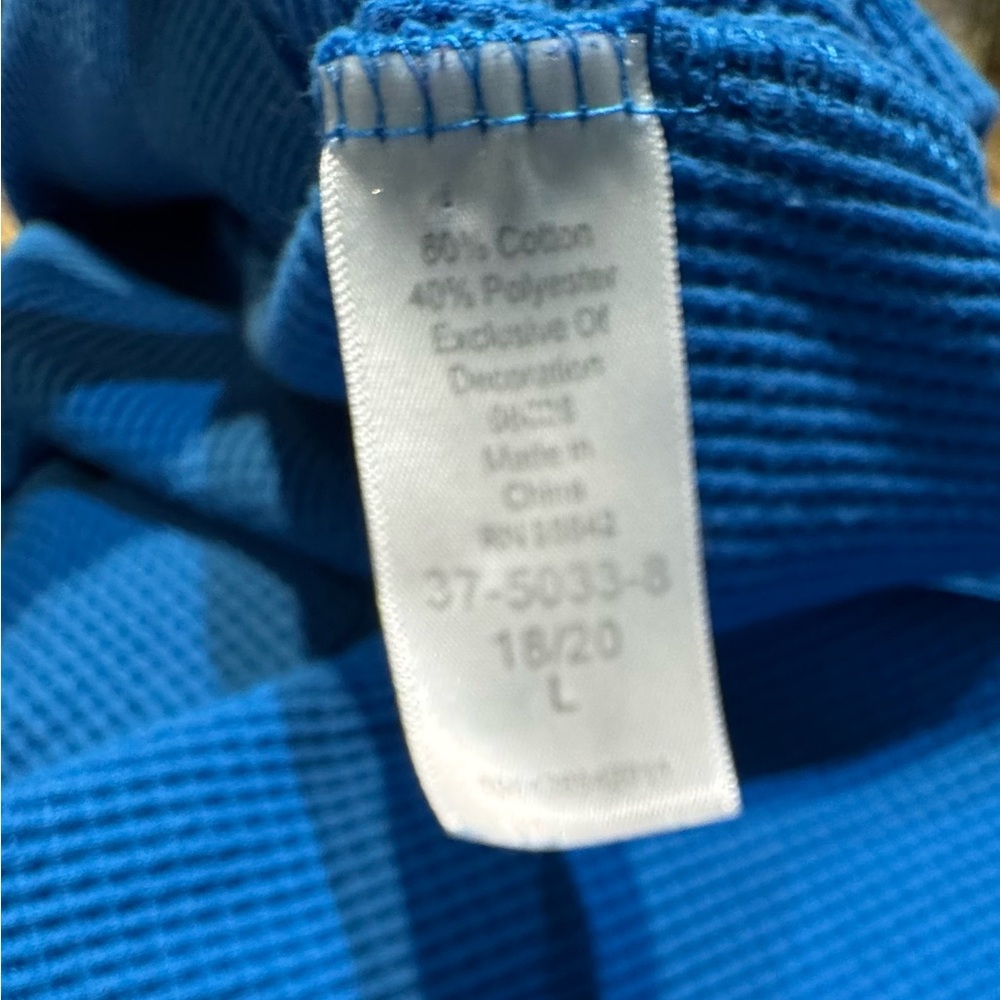 Woman Within Women’s Blue Embroidered Thermal Henley‎ Long Sleeve Size Large - Picture 10 of 10